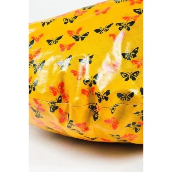 Bottega Veneta Vintage HOBO Red And Black Butterfly Print On Yellow